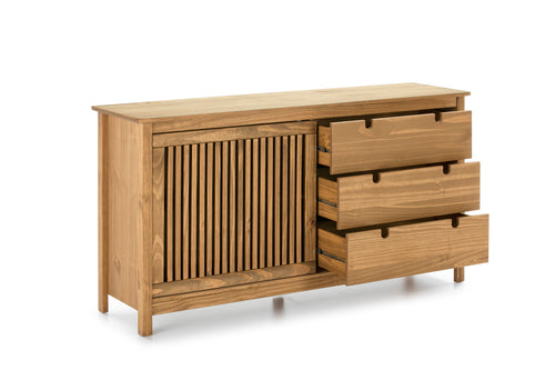 BRUNA Μπουφέ με συρόμενη πόρτα και 3 συρτάρια - sofa-bed-futon 