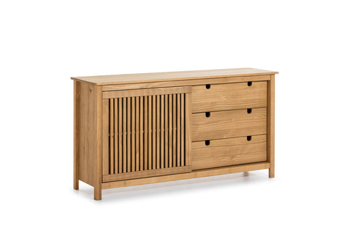 BRUNA Μπουφέ με συρόμενη πόρτα και 3 συρτάρια - sofa-bed-futon 