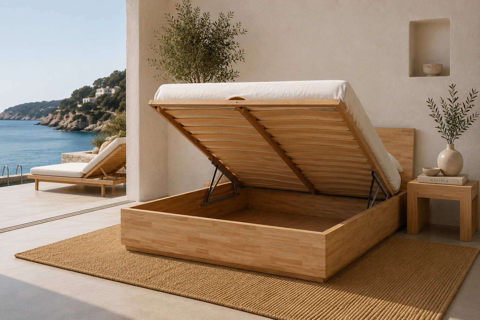 Tokyo double storage bed κρεβάτι με αποθηκευτικό χώρο μασίφ