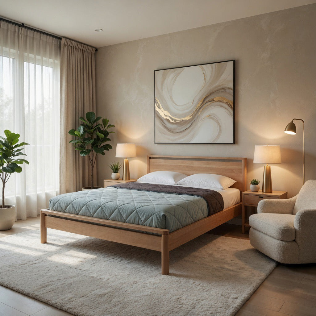 India Bed / Διπλό Κρεβάτι Μασίφ Οξιά