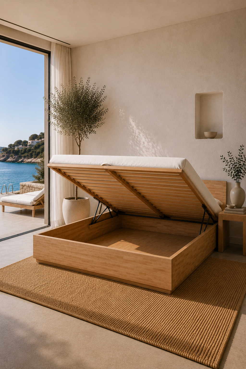 Tokyo double storage bed κρεβάτι με αποθηκευτικό χώρο μασίφ