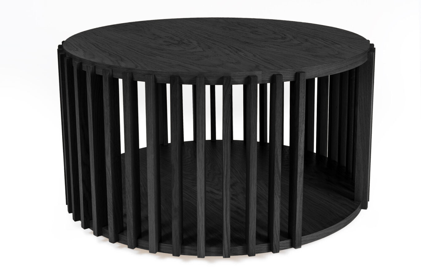 ΣΤΡΟΓΓΥΛΟ ΤΡΑΠΕΖΑΚΙ ΣΑΛΟΝΙΟΥ ΔΡΥΣ ΣΕ 2 ΧΡΩΜΑΤΑ ΦΥΣΙΚΟ ΚΑΙ ΜΑΥΡΟ ΜΑΤ