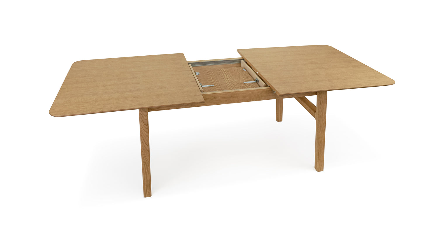 Curved Butterfly Extending Dining Table Oak / Επεκτεινόμενη τραπεζαρία - sofa-bed-futon 