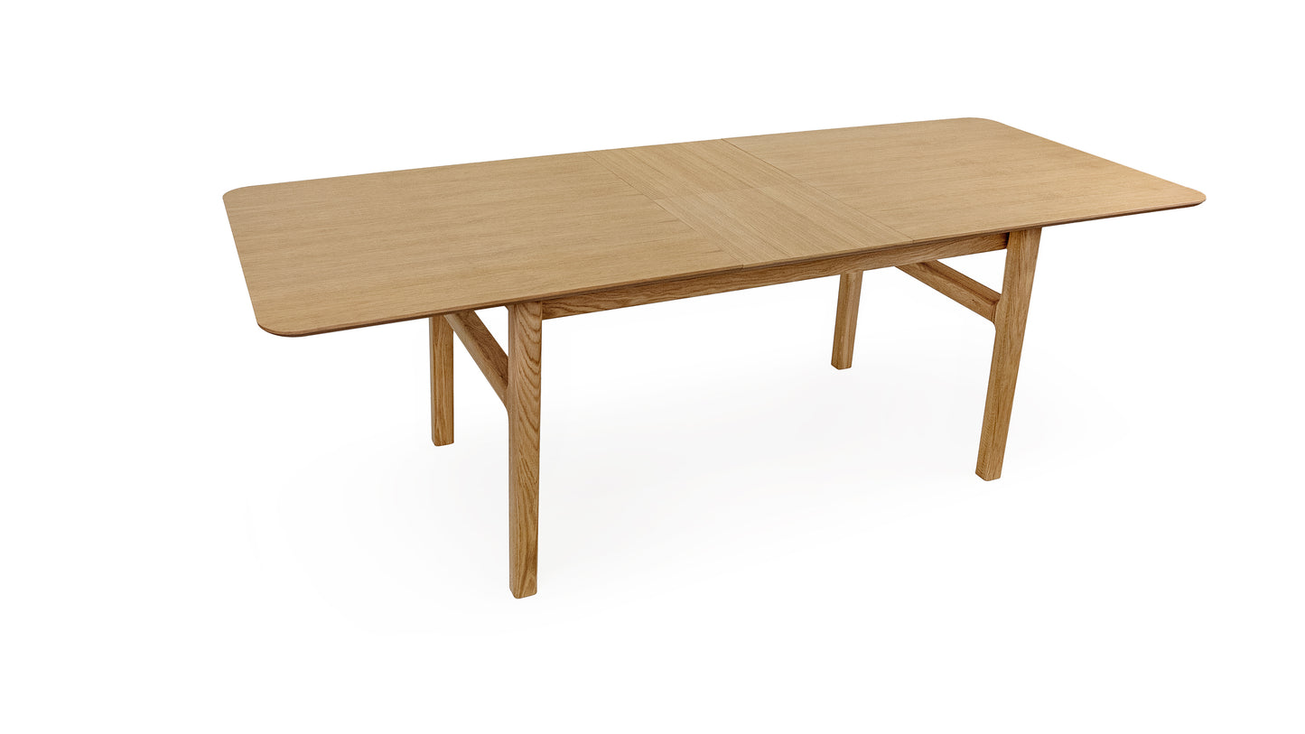 Curved Butterfly Extending Dining Table Oak / Επεκτεινόμενη τραπεζαρία - sofa-bed-futon 