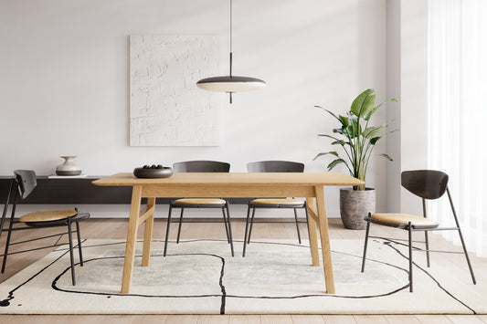 Curved Butterfly Extending Dining Table Oak / Επεκτεινόμενη τραπεζαρία - sofa-bed-futon 