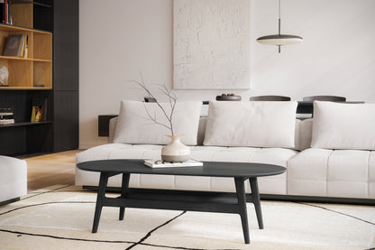 Curved Coffee table Oak / Τραπεζάκι σαλονιού - sofa-bed-futon 