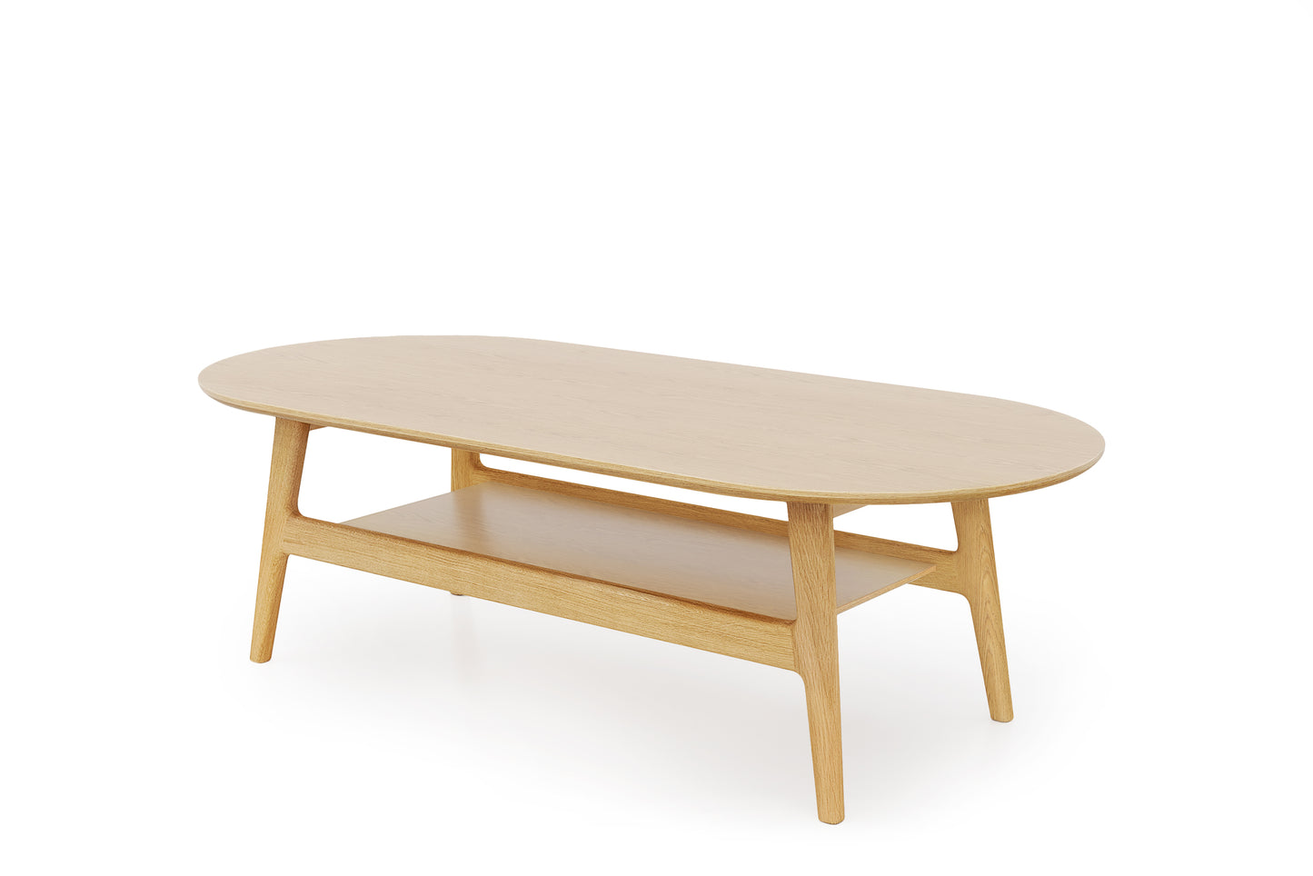 Curved Coffee table Oak / Τραπεζάκι σαλονιού - sofa-bed-futon 