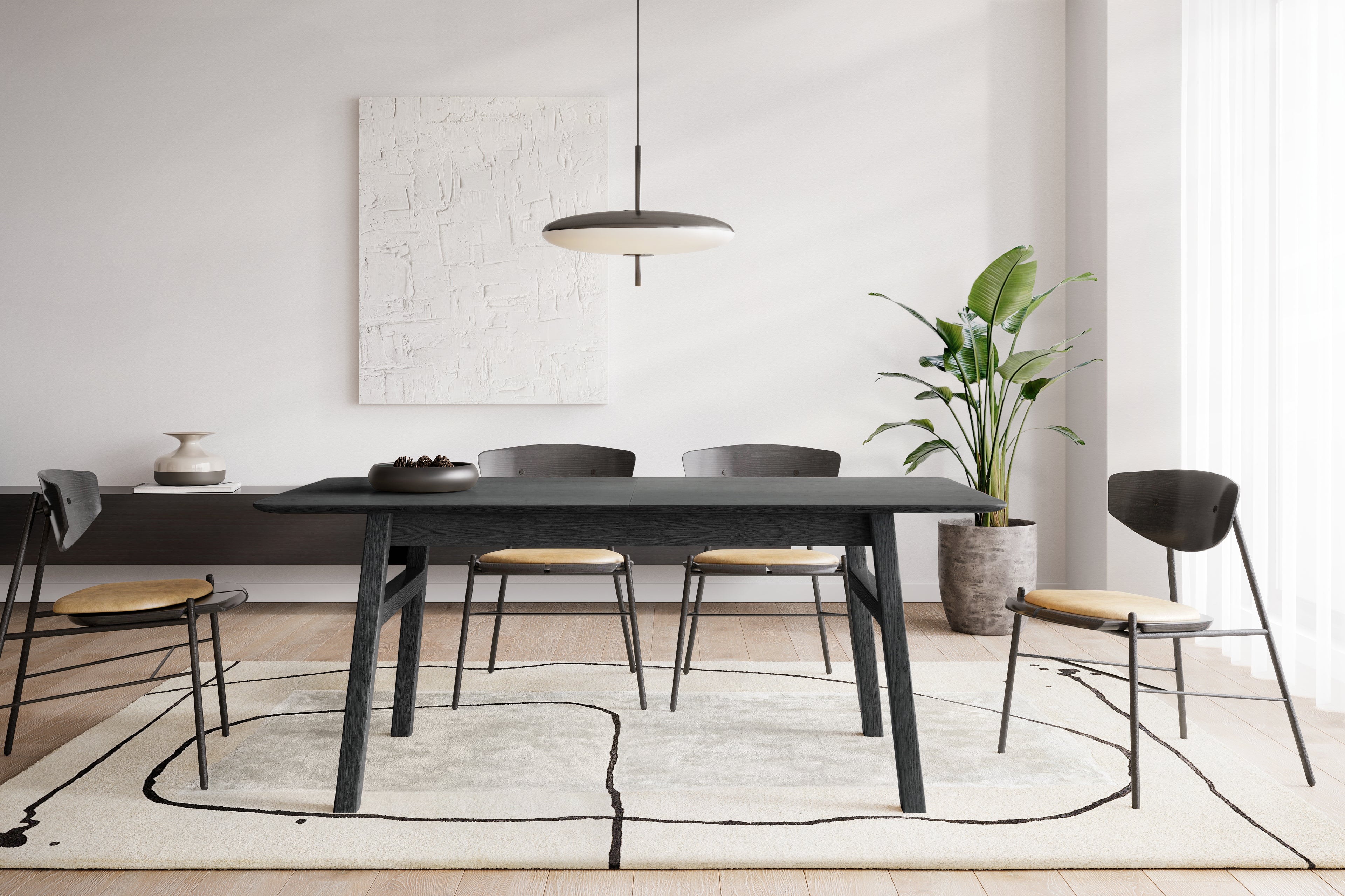 Curved Butterfly Extending Dining Table Oak / Επεκτεινόμενη τραπεζαρία - sofa-bed-futon 