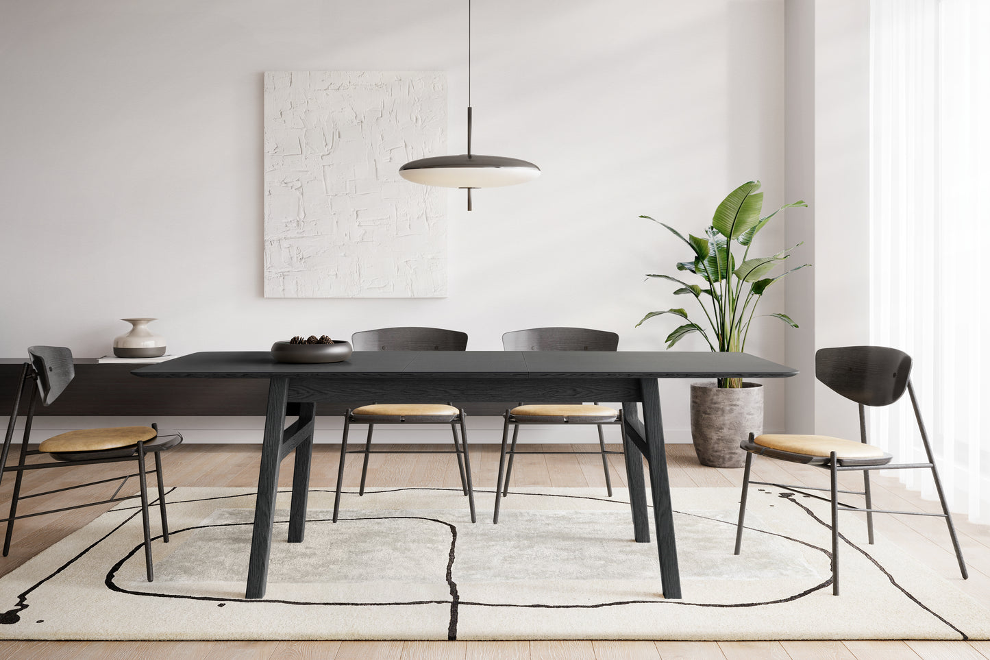 Curved Butterfly Extending Dining Table Oak / Επεκτεινόμενη τραπεζαρία - sofa-bed-futon 