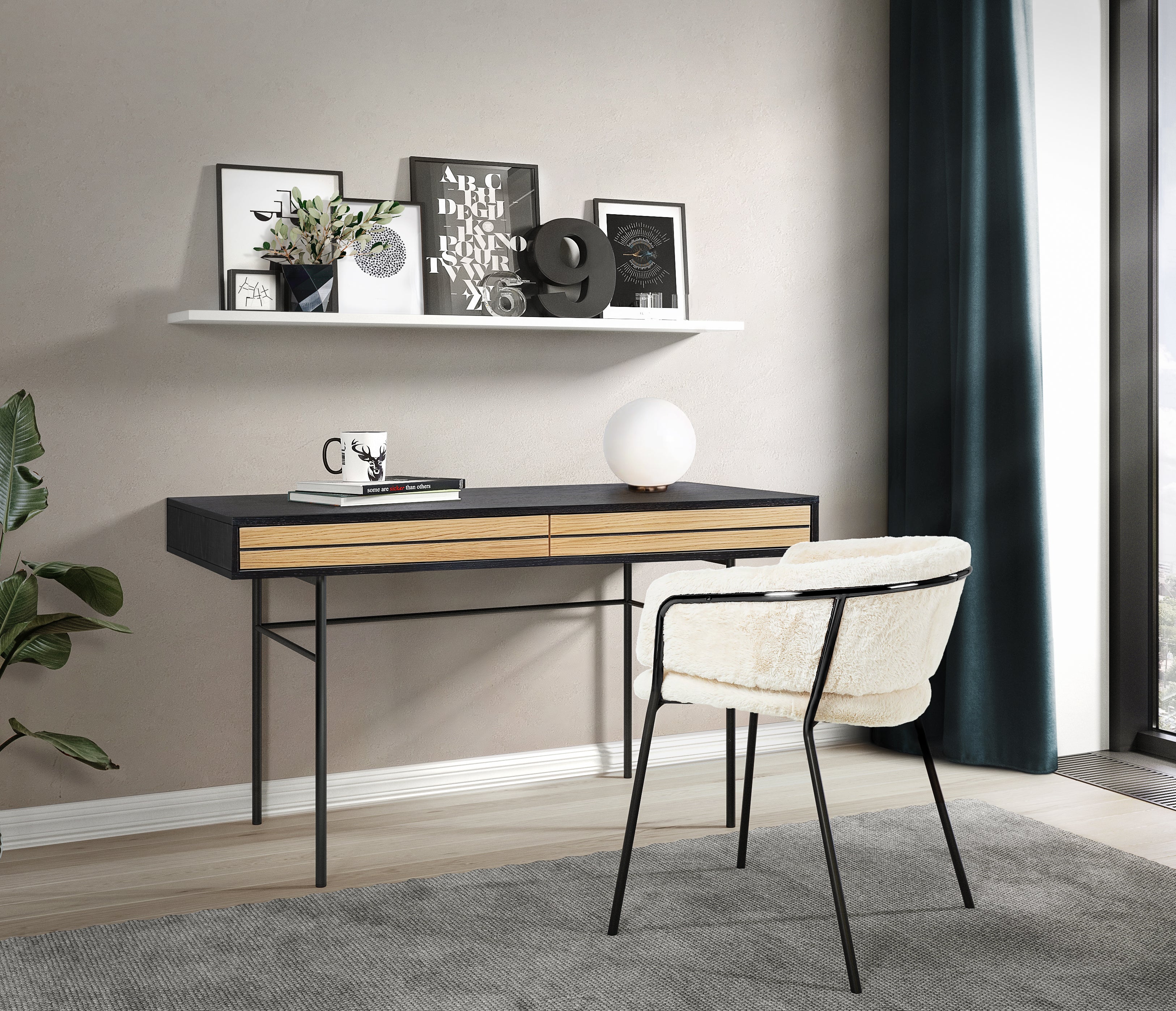 Hamburg Desk wood+metal / Γραφείο μέταλλο-ξύλο