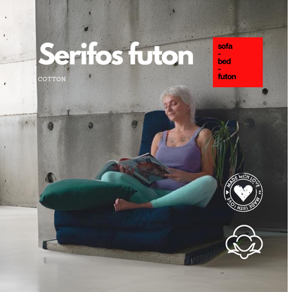 Serifos Futon / φουτόν πτυσσόμενο-Βαμβάκι - sofa-bed-futon 