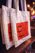 Cotton tote bag with printed logo