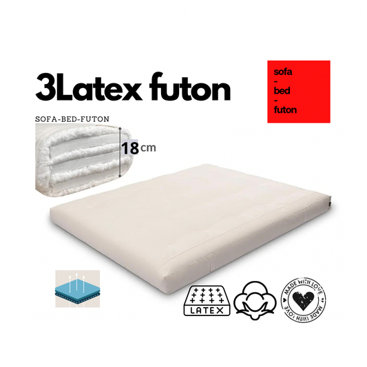 3Latex futon / Στρώμα φουτόν με Φυσικό Λάτεξ και Βαμβάκι - sofa-bed-futon 