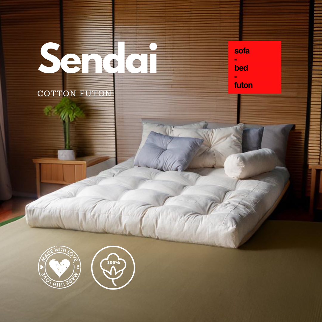 Sendai Cotton Futon / στρώμα φουτόν χειροποίητο - sofa-bed-futon 