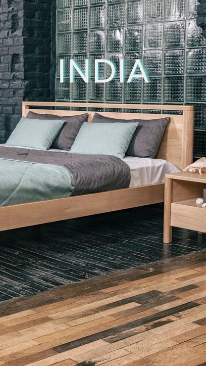 India Bed / Διπλό κρεβάτι μασίφ οξιά - sofa-bed-futon 