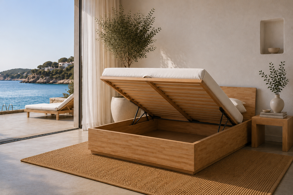 Tokyo double storage bed κρεβάτι με αποθηκευτικό χώρο μασίφ