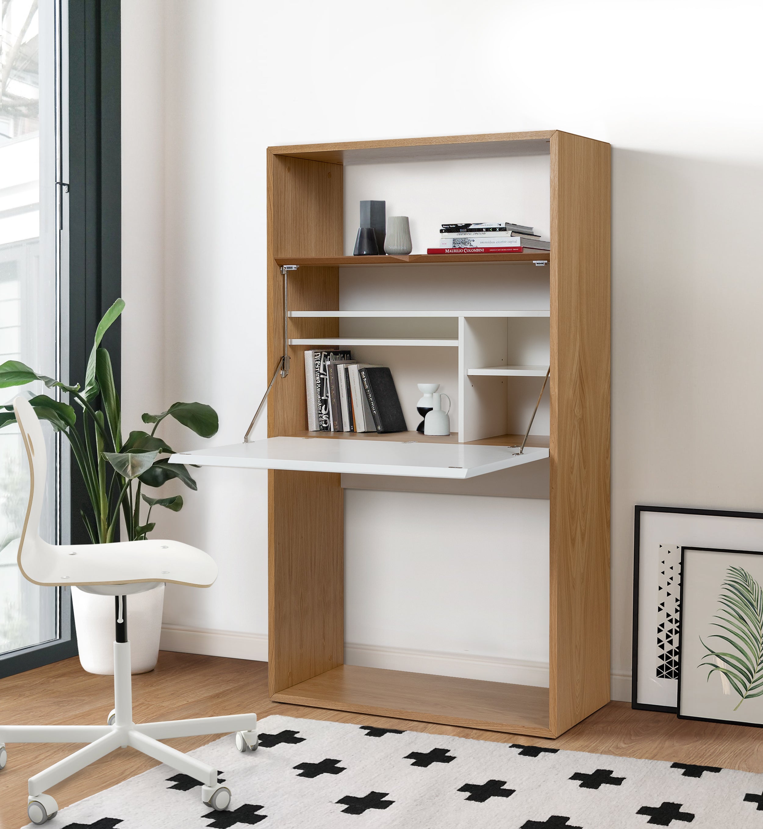 Loma Desk Oak White / Γραφείο πτυσσόμενο-τοίχου