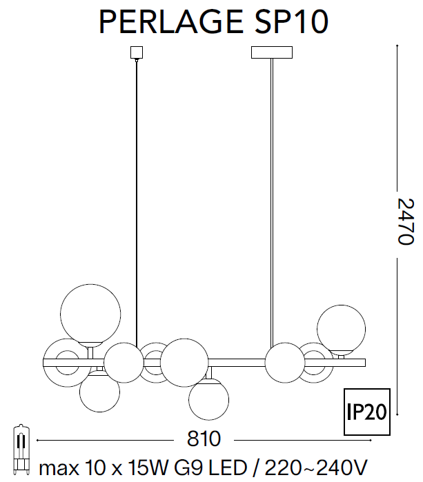 Perlage sp10 / Φωτιστικό Οροφής - sofa-bed-futon 