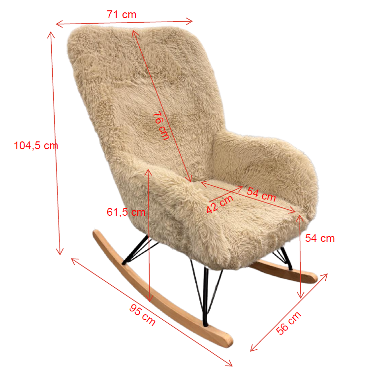 ROCKY ROCKING CHAIR MAXI MIKA BEIGE / Κουνιστή πολυθρόνα