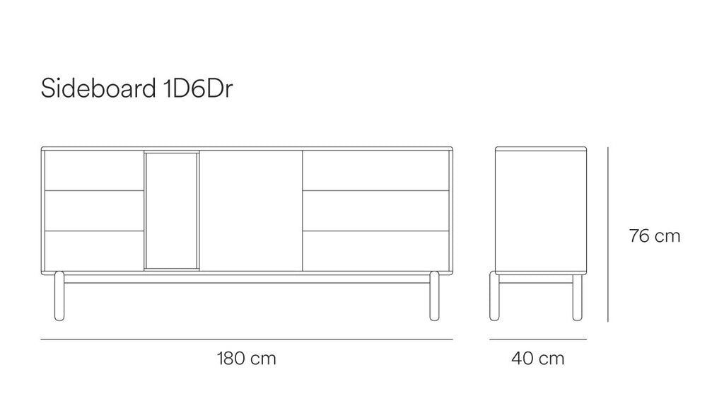 Corvo Sideboard 180 / Μπουφέ με συρτάρια και ντουλάπια