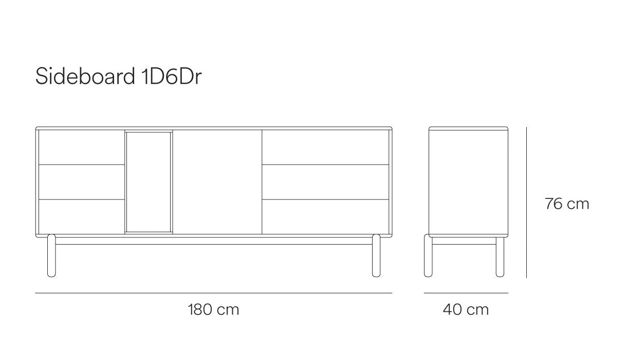 Corvo Sideboard 180 / Μπουφέ με συρτάρια και ντουλάπια