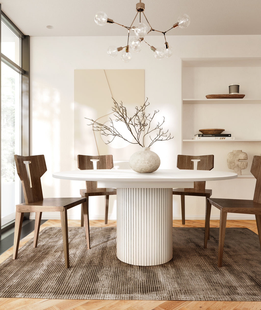 Toscana 120 Extendable Round Dining MEL Woodman / Επεκτεινόμενη τραπεζαρία ΔΙΑΘΕΣΙΜΟ
