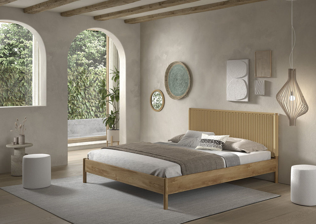 Rope Bed Oak Vipack / Διπλό ξύλινο κρεβάτι