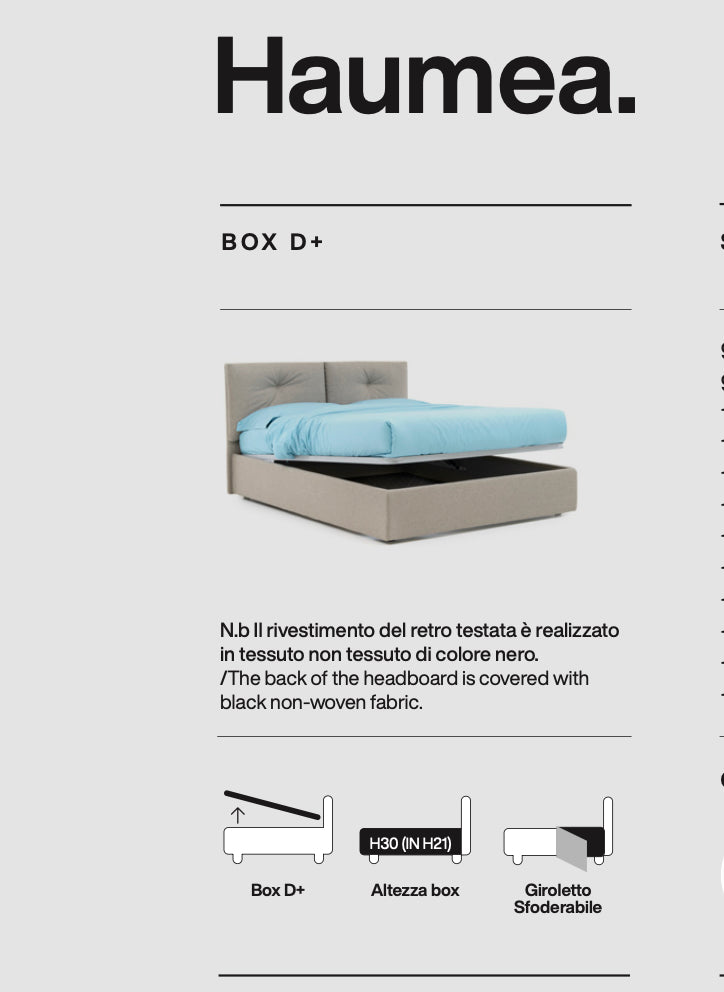 Haumea Bed / Ντυμένο κρεβάτι με αποθηκευτικό χώρο