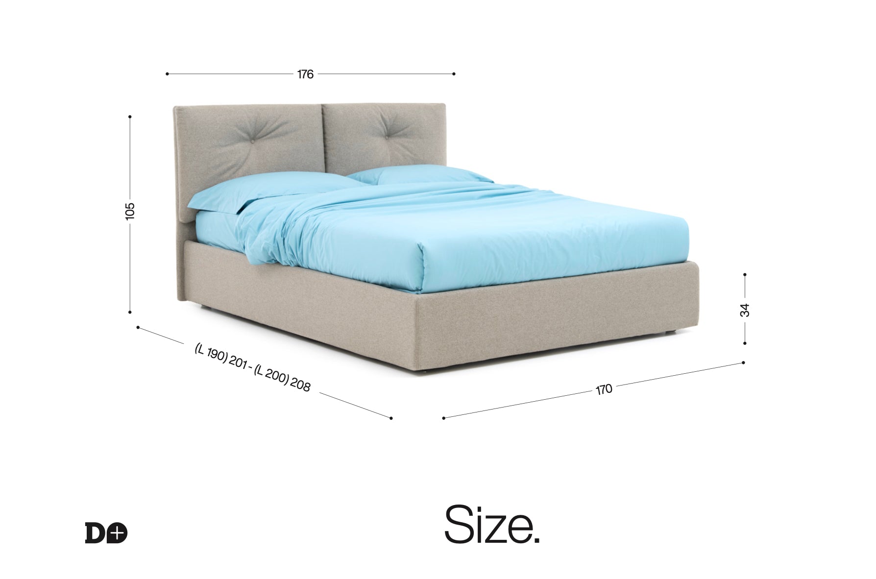 Haumea Bed / Ντυμένο κρεβάτι με αποθηκευτικό χώρο