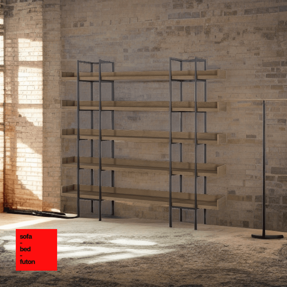Kyoto / βιβλιοθήκη-ραφιέρα ξύλο μέταλλο - sofa-bed-futon