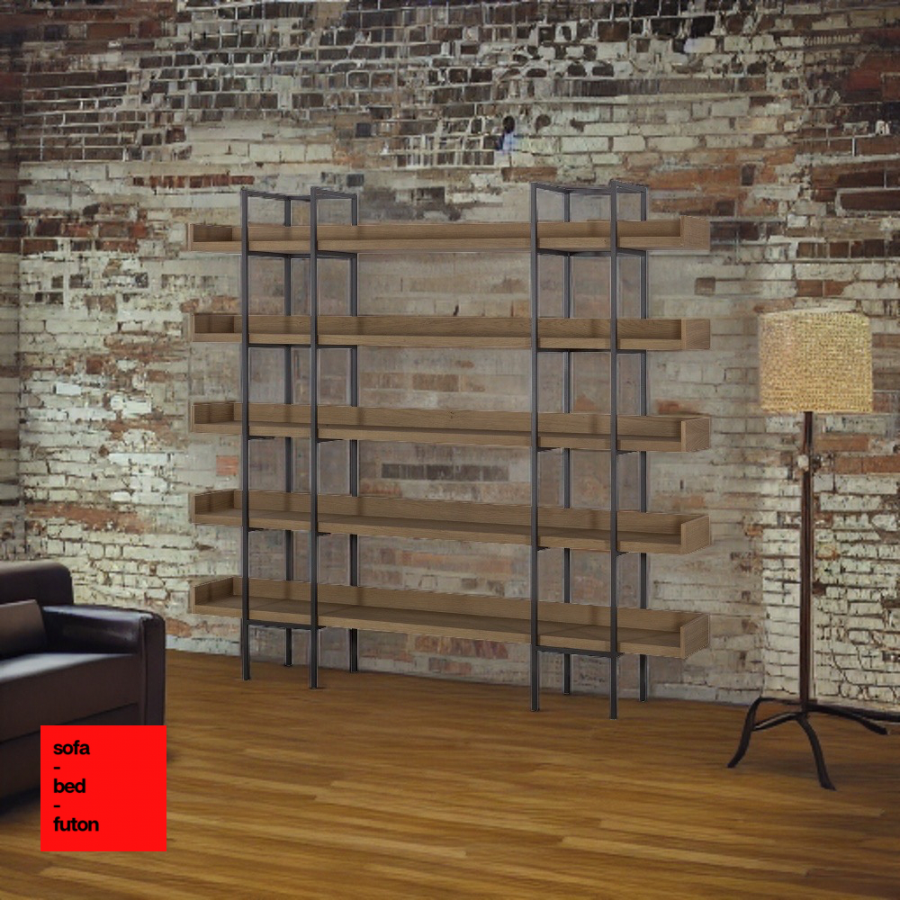 Kyoto / βιβλιοθήκη-ραφιέρα ξύλο μέταλλο - sofa-bed-futon 