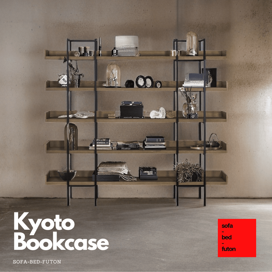 Kyoto / βιβλιοθήκη-ραφιέρα ξύλο μέταλλο - sofa-bed-futon
