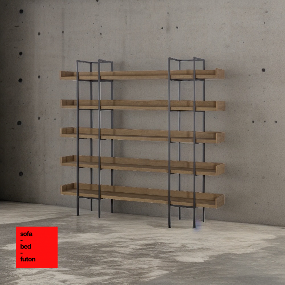 Kyoto / βιβλιοθήκη-ραφιέρα ξύλο μέταλλο - sofa-bed-futon 