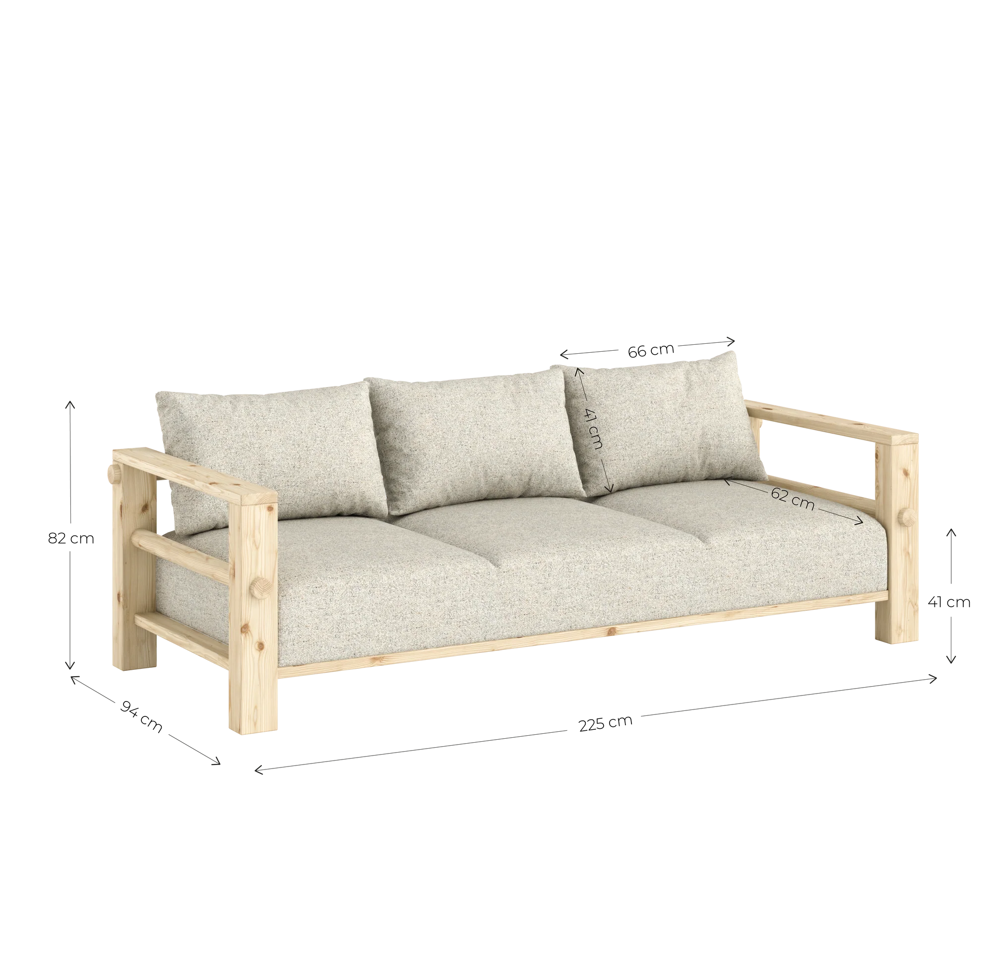 Bare Sofa / Τριθέσιος Καναπές-Κρεβάτι Karup
