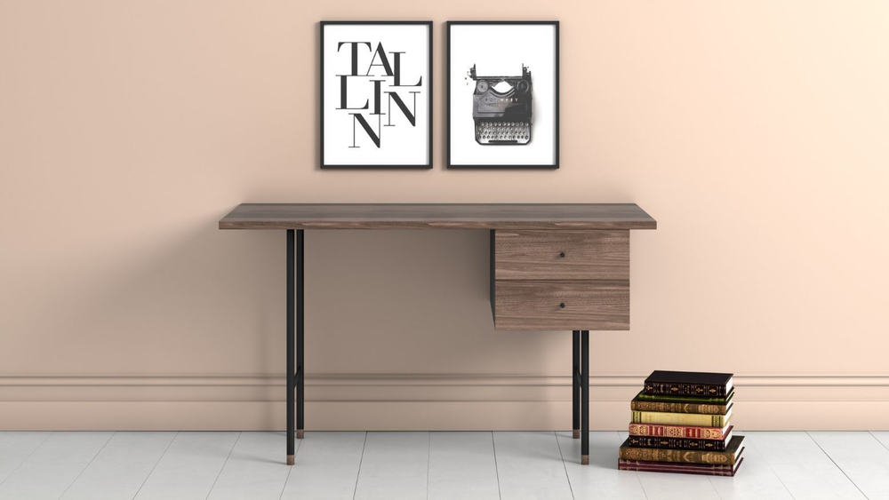 Μασίφ ξύλινο γραφείο με 2 συρτάρια