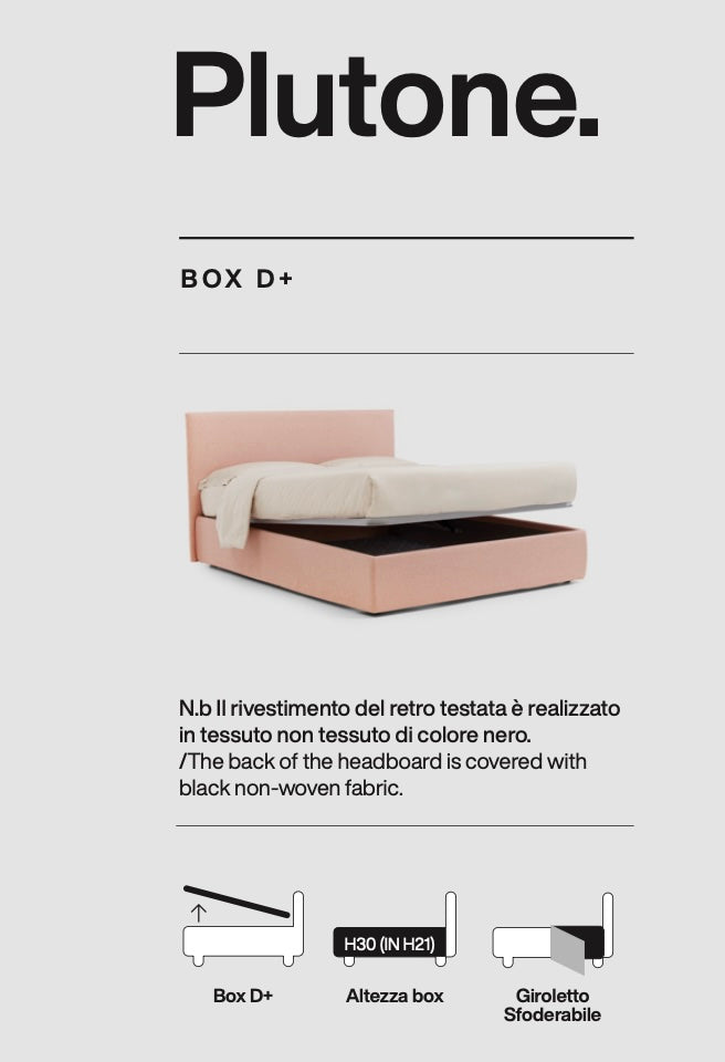 Plutone Bed / Ντυμένο κρεβάτι με αποθηκευτικό χώρο