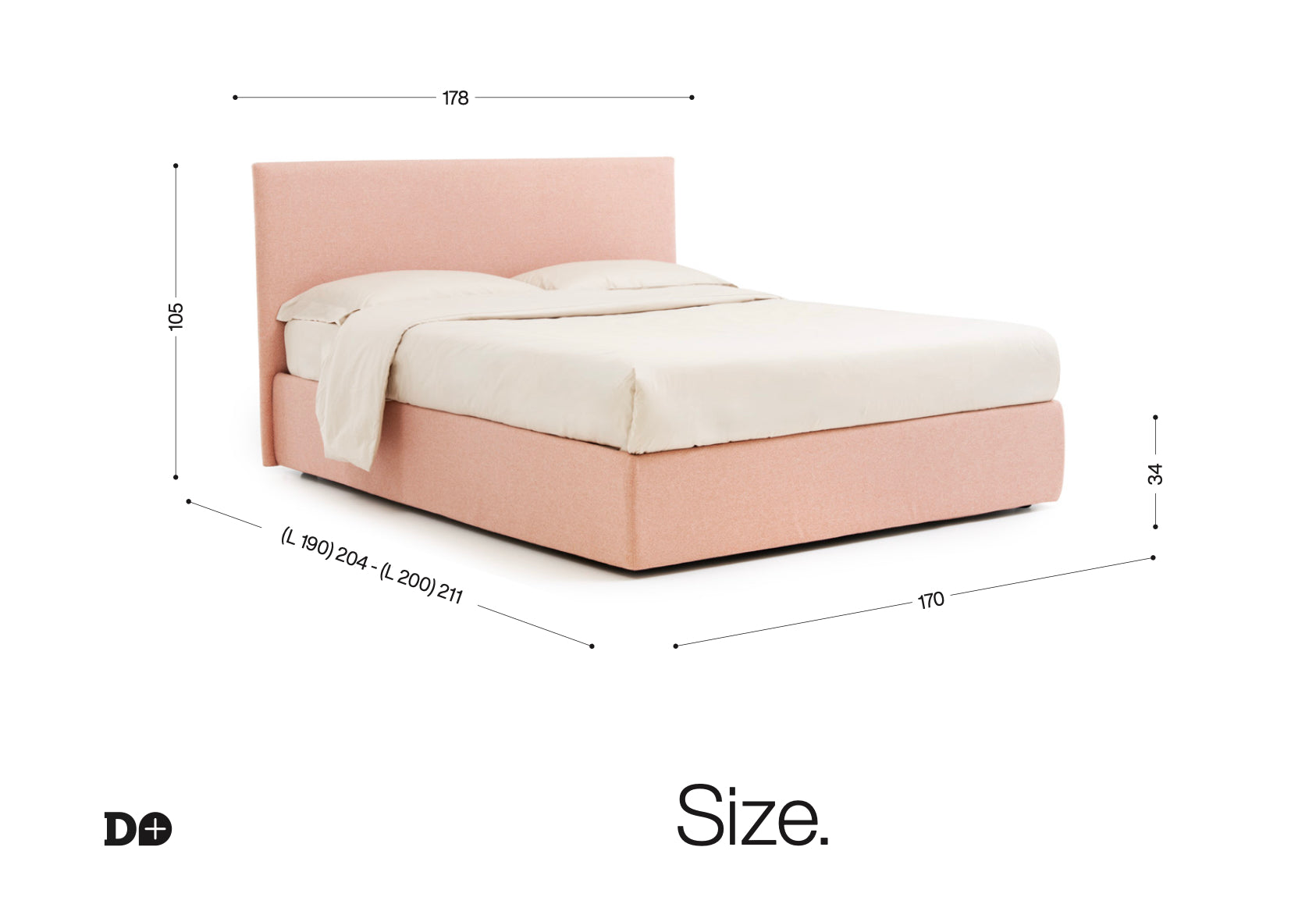 Plutone Bed / Ντυμένο κρεβάτι με αποθηκευτικό χώρο