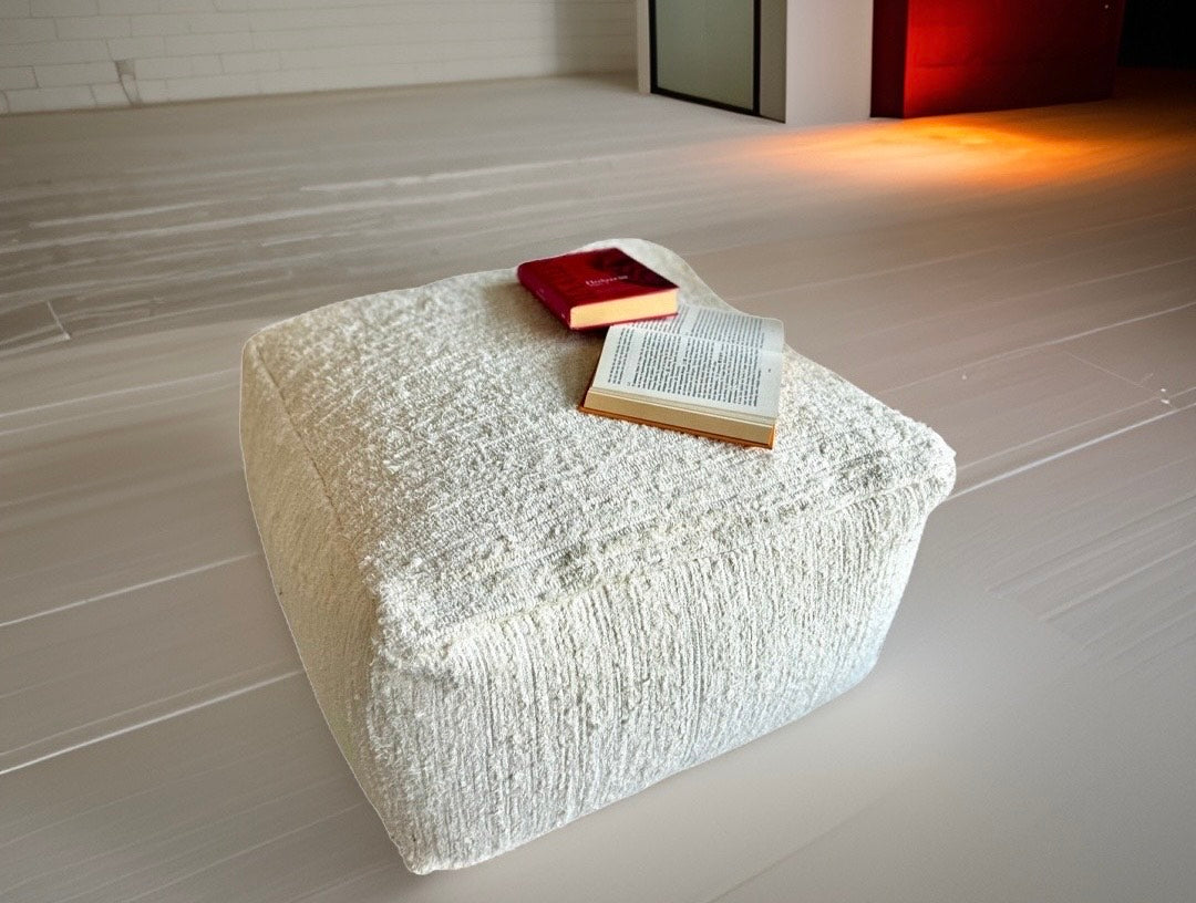 pouffe πουφ υφασμάτινο