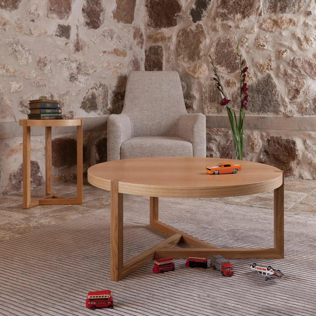 ΣΤΡΟΓΓΥΛΟ ΤΡΑΠΕΖΙ ΣΑΛΟΝΙΟΥ ΑΠΟ ΔΡΥ ΣΕ ΦΥΣΙΚΟ ΧΡΩΜΑ COFFEE TABLE