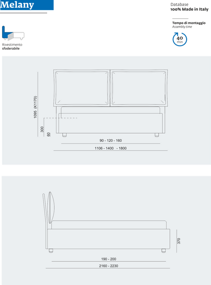 Melany / Ντυμένο Κρεβάτι Noctis - sofa-bed-futon 