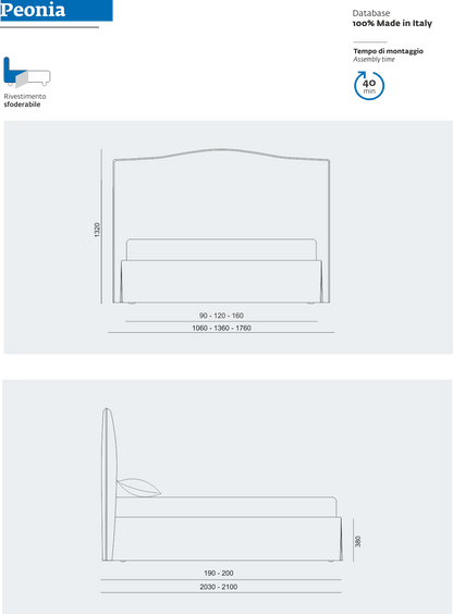 Peonia / Ντυμένο Κρεβάτι Noctis - sofa-bed-futon 