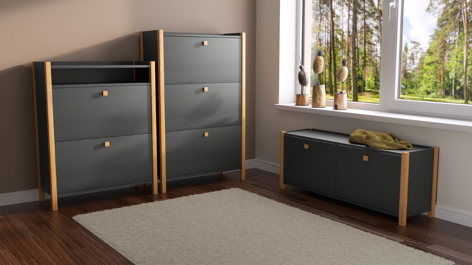 SHOES-1 / Παπουτσοθήκη με 2 πόρτες - sofa-bed-futon 