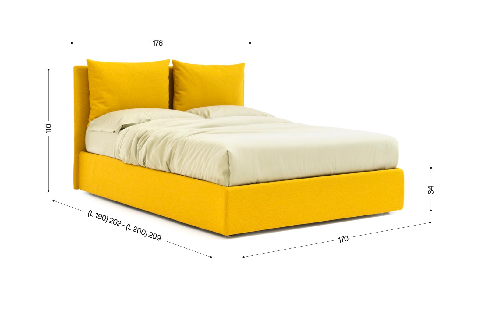 Terra Bed Noctis / Ντυμένο κρεβάτι με αποθηκευτικό χώρο