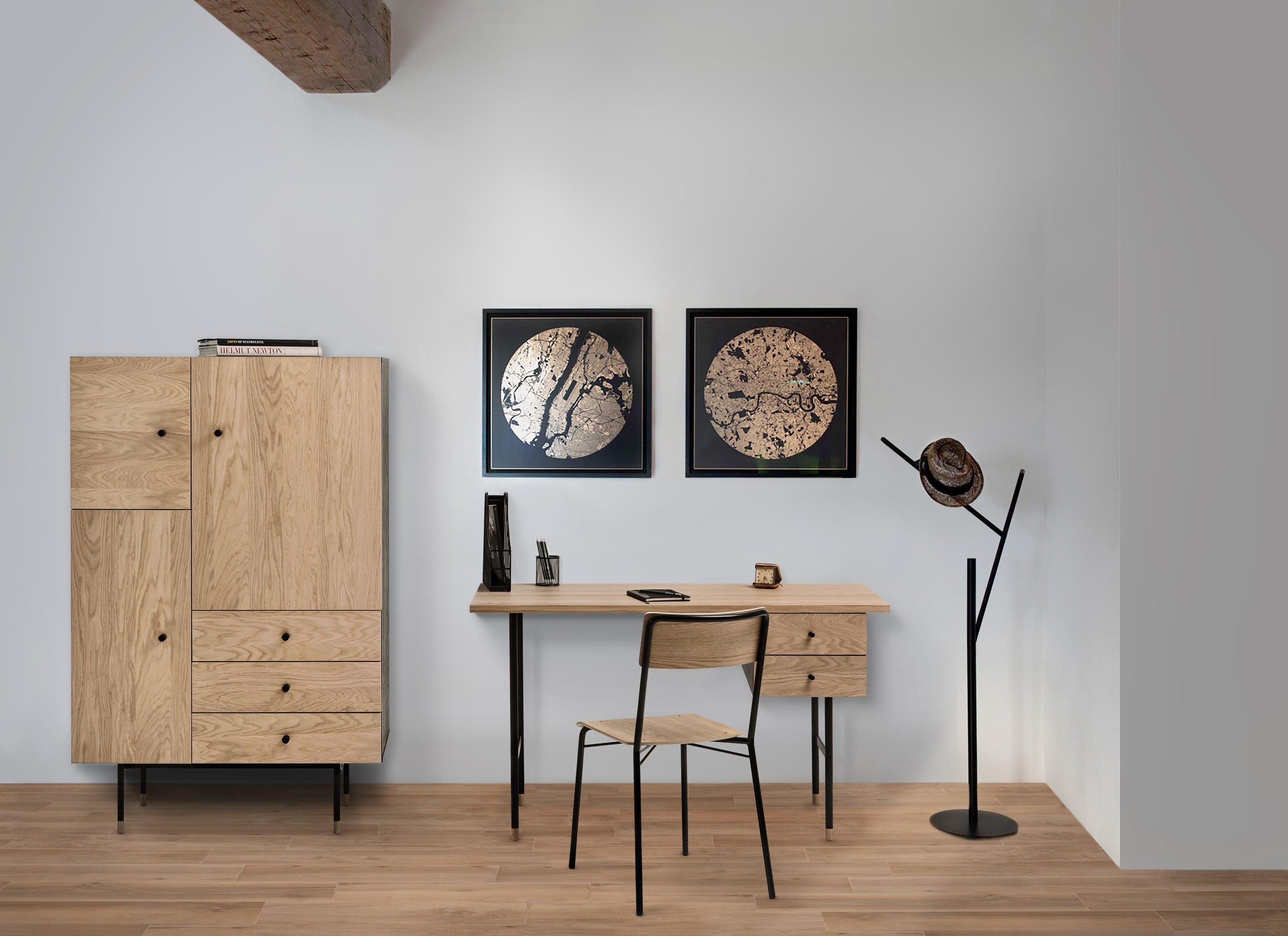 Μασίφ ξύλινο γραφείο με 2 συρτάρια