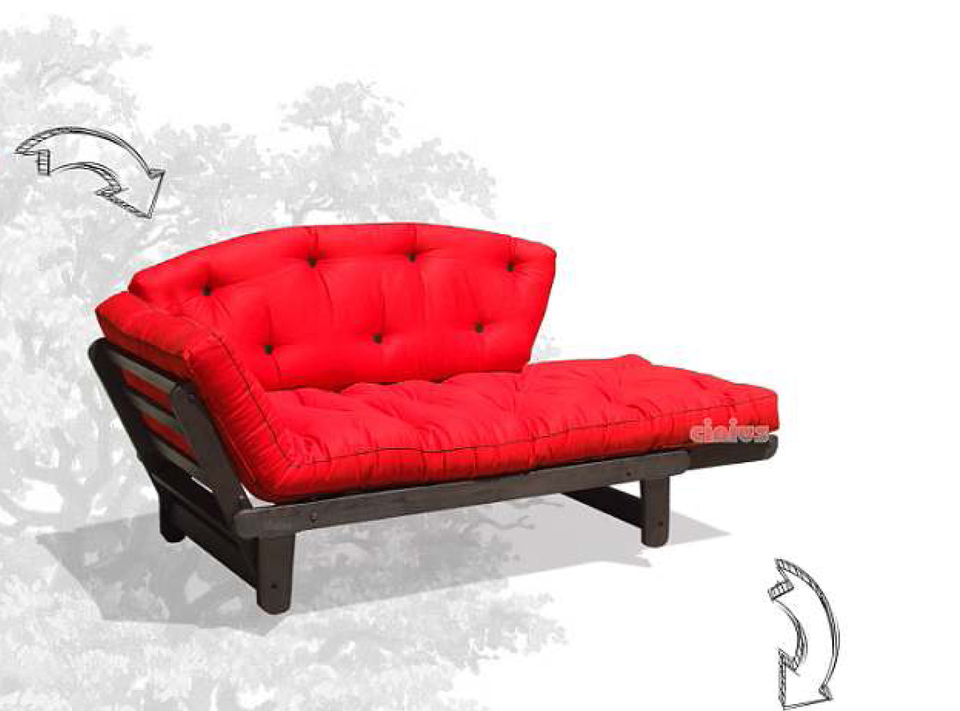 SOLE futon sofa-bed 3 seater / Τριθέσιος καναπές-κρεβάτι φουτόν - sofa-bed-futon 