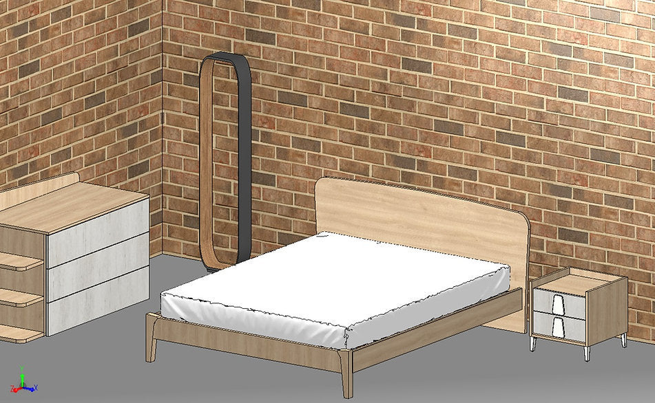 Διπλό ξύλινο κρεβάτι